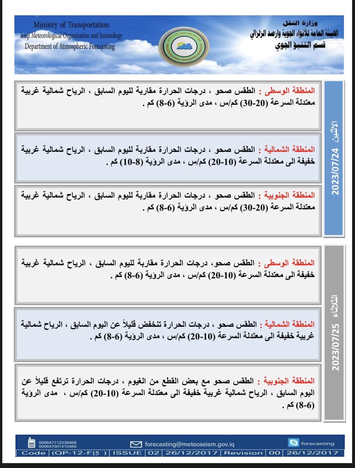 توقعات الطقس: أجواء صحوة في الوسط مع بعض الغيوم بمناطق الشمال والجنوب