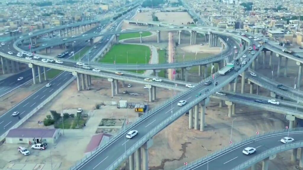 فيديو من الجو: مجسرات الزهراء في النجف بعد 24 ساعة من دخولها العمل رسمياً