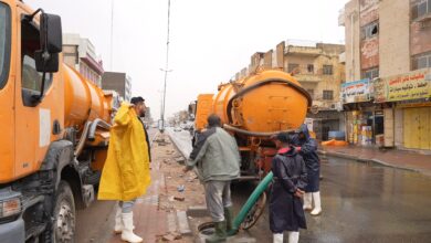 أمطار البصرة تدخل كوادر المجاري في الأنذار.. حملة لسحب المياه من الطويسة والجزائر