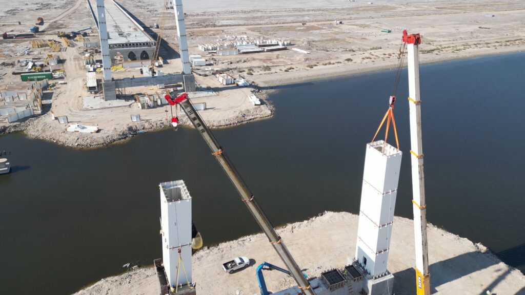 صور: جسر معلق يقودك من مطار البصرة مباشرةً إلى المدينة الرياضية.. الإنجاز 80%