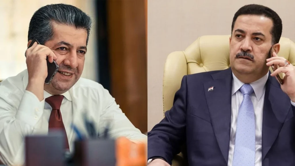 السوداني يدين هجوم كورمور خلال اتصال مع مسرور بارزاني