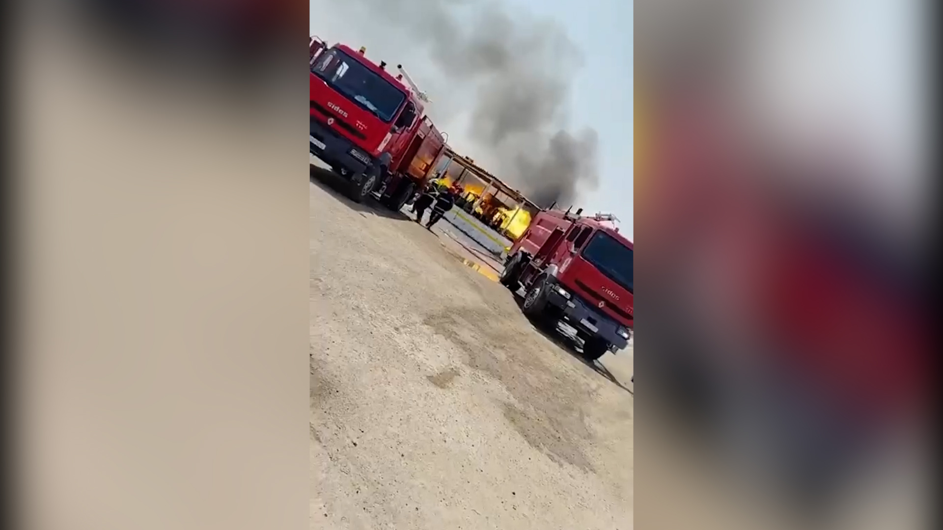 فيديو: إصابة ثلاثة أشخاص بحريق معمل غاز في القائم