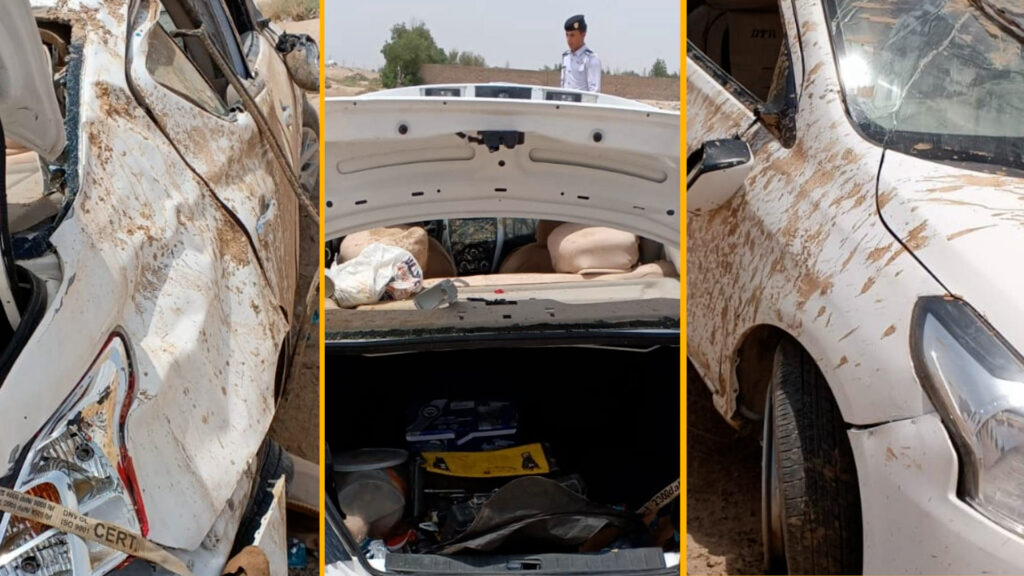 انقلاب "نيسان صني" ومصرع السائق وإصابة اثنين على طريق خور الزبير