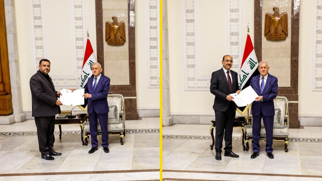 رئيس الجمهورية يسلم محافظي بغداد وواسط المراسيم الخاصة بتعيينهما