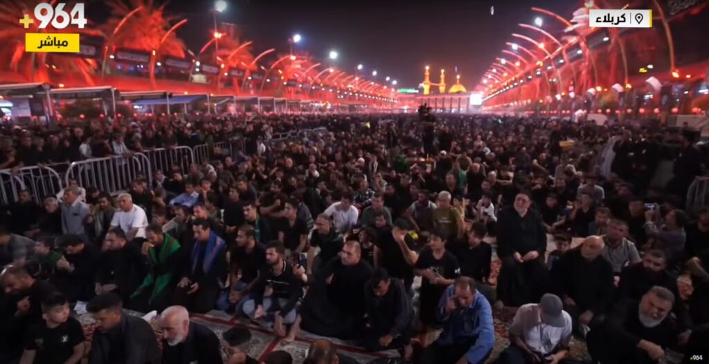 الآن بث مباشر من كربلاء.. مراسم رفع راية الحسن في ساحة ما بين الحرمين