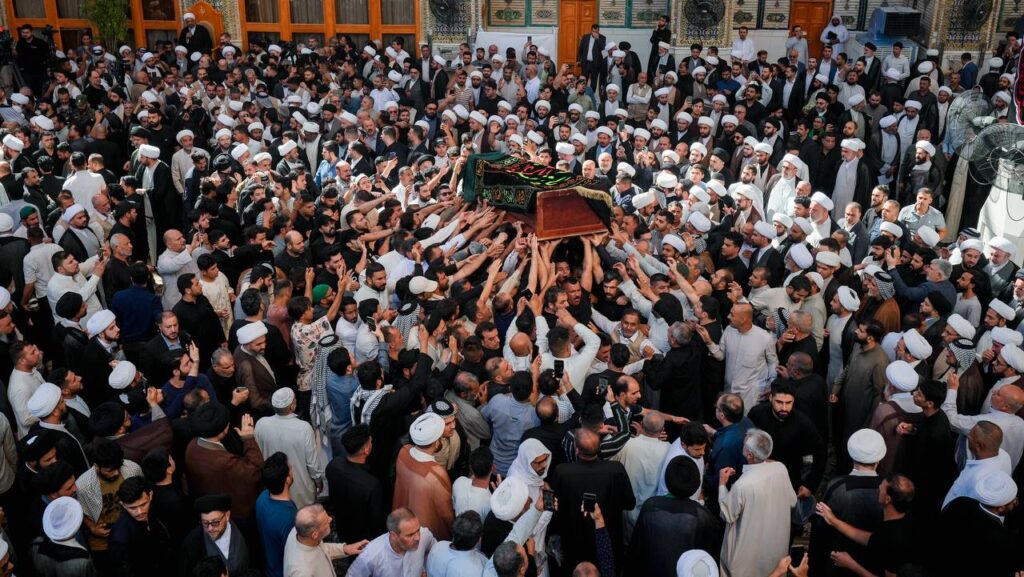 صور من تشييع عقيلة المرجع السيستاني في النجف