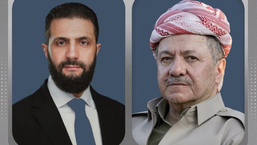 البارزاني والشرع يبحثان اتفاق دمشق - قسد